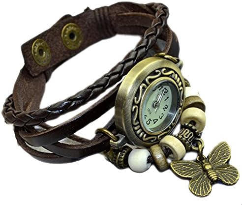 Misslo® Boho Chic Vintage Inspired Watch with Butterfly (Brown)
