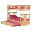 Columbia Twin/Twin Bunk Bed with Trundle Bed- Natural Maple