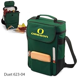 Oregon Ducks Duet Insulated Wine and Cheese Tote - Hunter Green w/Digital Print