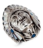 New Mother of Pearl Onyx Turquoise American Indian Ring