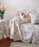 VINTAGE ROSES THROW COTTON COUCH//LOVESEAT COVER SC-2, three seats sofa