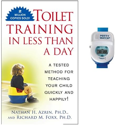 Toilet Training in Less Than A Day Guide Book with Potty Watch Trainer, Blue