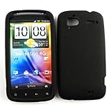 Premium BLACK Silicone Rubber Phone Protector Skin Cover Case for HTC Sensa ....