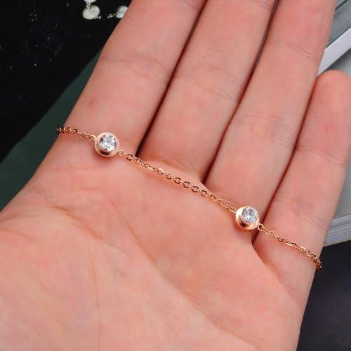 The Lantern Stainless Steel Women's Bracelet Link Wristband Bangle 6.7 Inch Adjustable Size