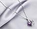 Women Girls Lady Heart Crystal Amethyst Pendant Necklace Jewelry