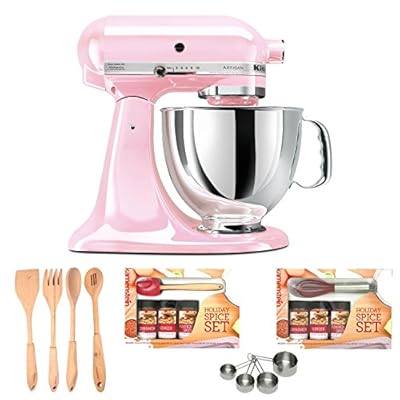 Kitchenaid KSM150PSPK Artisan Tilt Head Stand Mixer 5 qt. in Pink Bundle