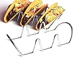 Premium Taco Holders. Restaurant Style Stainless Steel Racks. Each Stand Holds Three Hard or Soft Sh