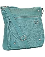 Large Lace Faux Leather Crossbody Purse