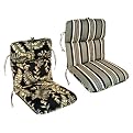 Reversible Chair Cushion Black Multicolor- 22x45"