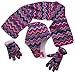 N'Ice Caps Girls Chevron Soft Sherpa Lined Hat/Scarf/Mitten Set