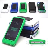 Silicone Solar Pocket Travel Mobile Backup Charger Case With Internal Battery for iPhone - BLACK