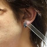 新宿銀の蔵 【Zanipolo Terzini】ローマ数字&ジルコニア ブラックフープステンレスピアス (1P) /ステンレスピアス/サージカルステンレス/メンズピアス/