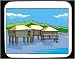 Decorated Mouse Pad with dwelling, flood, Asia, 