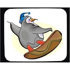 Mauspad mit der Grafik: toque, Surfen, Tier, Snowboarden, Sport, Penguin