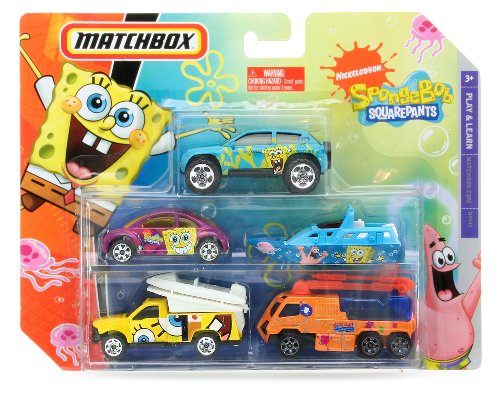 Matchbox Nickelodeon SpongeBob Squarepants 5 Pack Cars - Assorted Styles