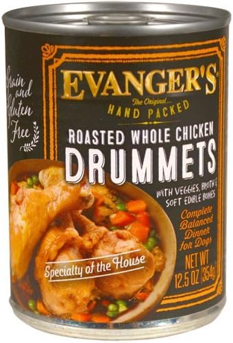 Evanger'sRoasted Chicken Drumettes Canned Dog Food 12 Oz (Pack of 12)
