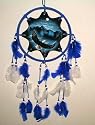 Autthentic Hand Crafted Mandella Dreamcatcher Leather Art Original Painting of Eagle & an Native American