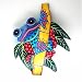 Frog on Bamboo Metal Wall Decor Painted in Haiti