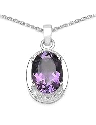 6.00 Carat Genuine Amethyst 925 Sterling Silver Pendant