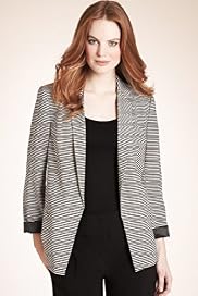 Notch Lapel Striped Waterfall Jacket