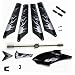 Black Syma S107 S107G Replacement Parts Main Rotor Blades, Tail Decoration, Tail Blades, Connect Buckle, Balance Bar, Head Cover Canopy Package Kit Helizone RC Firebird