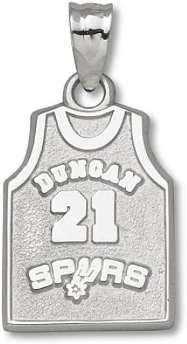 Silver - San Antonio Spurs "Duncan" #21 Jersey Pendant