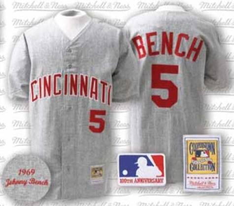 Johnny Bench #5 Authentic Mitchell and Ness Jersey (Size 52-XXL)