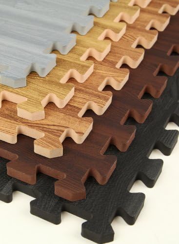 IncStores - 5/8" Soft Wood Interlocking Foam Tiles (48 Sqft, 12 Tiles) - Excellent for trade show flooring, exhibit flooring, display flooring, conventions, living areas, play rooms, yoga, pilates and other light aerobic/cardio exercises