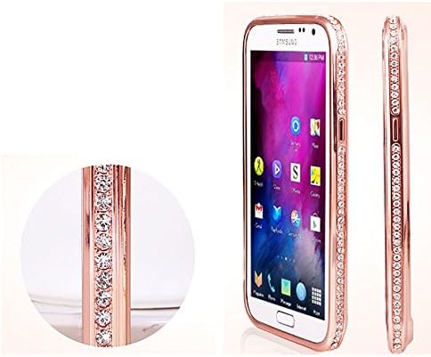 Realway Luxury Crystal Rhinestone Diamond Bling Metal Case Cover Bumper For SamSung Galaxy s5 (Rose Gold)
