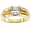 14K Yellow Gold Diamond Engagement Ring Mounting - CENTER STONE NOT INCLUDED