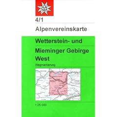 DAV Alpenvereinskarte 04/1 Wetterstein Mieminger Gebirge West 1 : 25 000 Wegmarkierungen: Topographische Karte