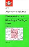 DAV Alpenvereinskarte 04/1 Wetterstein Mieminger Gebirge West 1 : 25 000 Wegmarkierungen: Topographische Karte