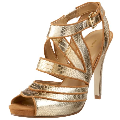 Nine West Women's Elkie Platform Sandal,Copper/Natural,9.5 M US