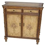 Traditional Style Antiqued Furniture – Hand Painted Floral Design Cabinet 10048