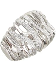 14k White Gold  0.58ctw Diamond Cocktail Ring LR151 Size 7.75