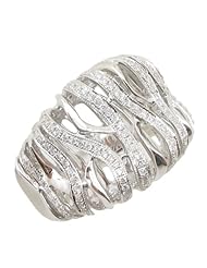 14k White Gold  0.58ctw Diamond Cocktail Ring LR151 Size 7.75