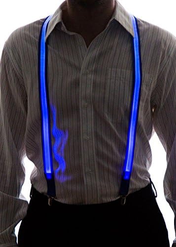 Sinotina Men's Light Up LED Suspenders, One Size (Blue)