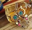 Classical Style Colorful Crystal Diamond Owl Design Necklace/Sweater Chain