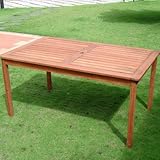 Outdoor patio dining table Eucalyptus Shorea wood rectangular Balthazar 59x - B001AJLKYK