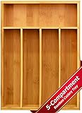 Bamboo Cutlery-Knives-Tools Tray 5-Compartment by Utopia Kitchen