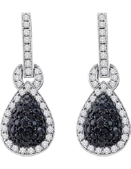 1.80ctw Black & White Diamond Dangle Earrings