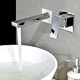 バスルーム・キッチン用混合水栓 洗面用蛇口 クロームメッキ シルバー色 壁付 滝型 (シングルレバー) MPAZ028A