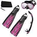 Atomic Scuba Diving Mask, Split Fins, Semi Dry Snorkel, Women's Snorkel Set