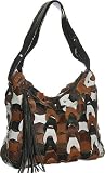 ''Bohemian Hobo'' Leather Shoulder Bag by Vitalio - Black/White Mix, Brown or Multi Color