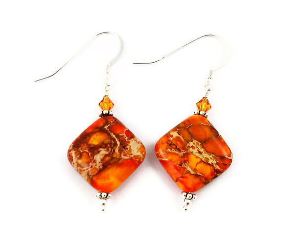 Aqua Terra Jasper and Sterling Silver Earrings