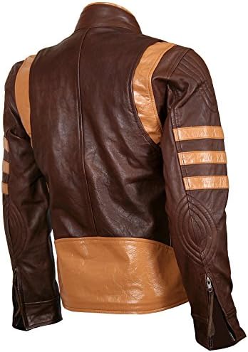 X-MEN Wolverine Origins Biker Antique Brown Leather Jacket
