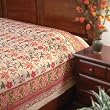 Tropical Garden ~ Colorful Red Floral Country Twin Size Bedspread