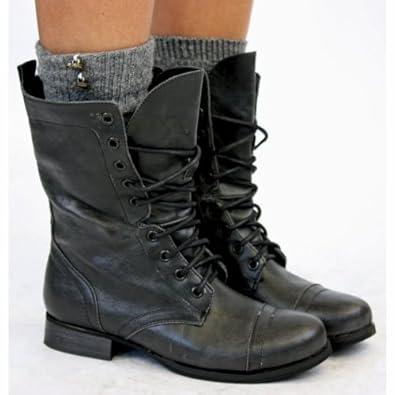 Shoefashionista on Shoefashionista   Bottes    Lacets Femme Militaire Vintage Chaussures