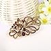EVER FAITH Antique Gold-Tone Austrian Crystal Flower Ribbon Teardrop Brooch Pendant Brown