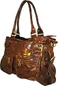 Ladies Tan Brown Vintage Shoulder Shopper Handbag